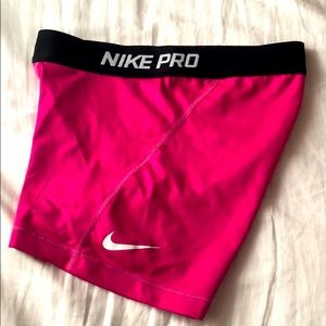 Pink Nike pro shorts
